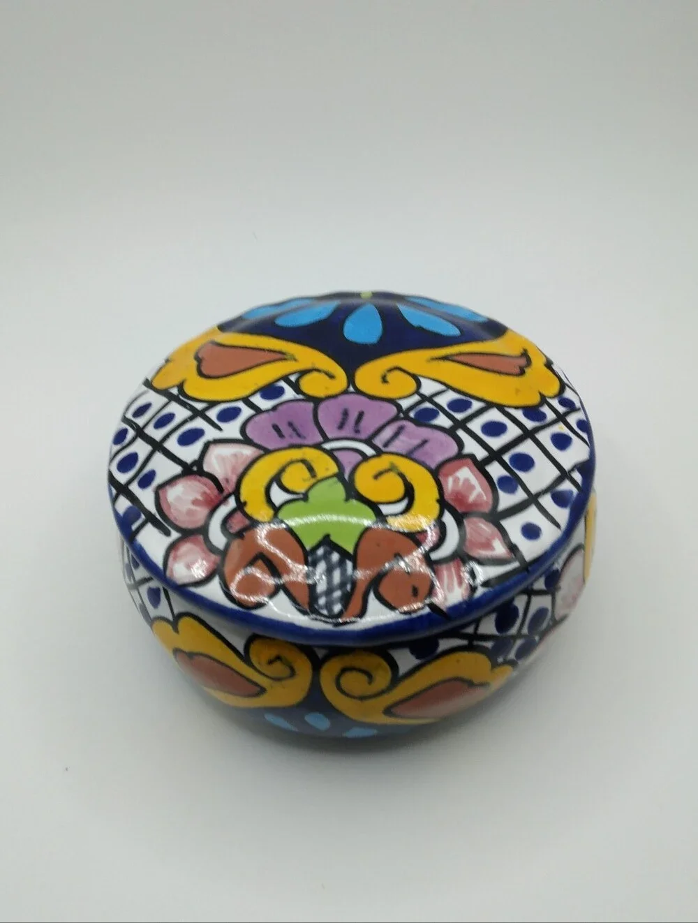 Telavera Round Trinket Box, Mexico